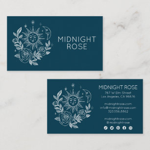 Sun Moon & Roses Magical Boho Colorful CUSTOM Business Card