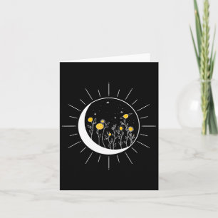 Sun Moon Solar Eclipse Flower Planets Funny Space Card