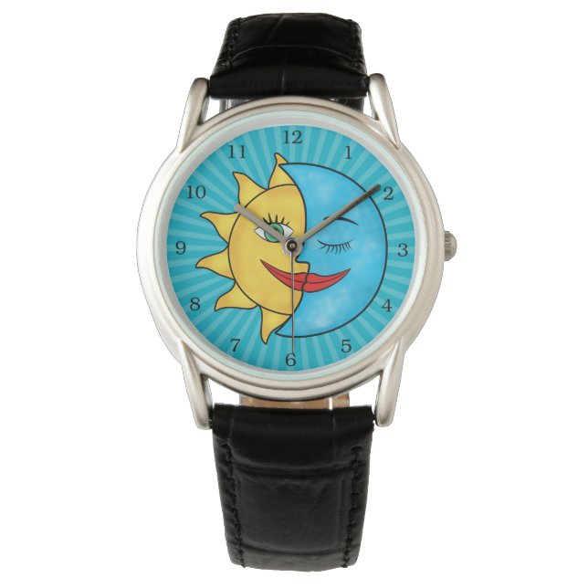 Sun Moon solar rays Celestial theme Watch (Front)