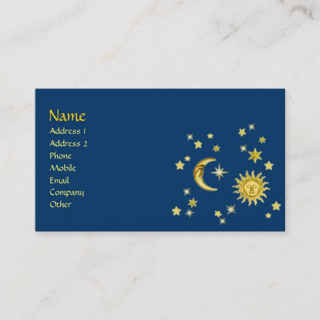 Sun, Moon & Stars Business Card (Front)
