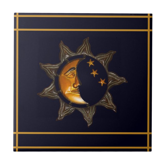 Sun, Moon & Stars Ceramic Tile (Front)