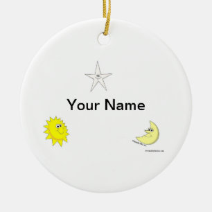 Sun, Moon, Stars Ceramic Tree Decoration