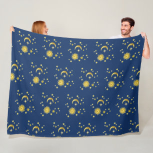 Sun, Moon & Stars Fleece Blanket