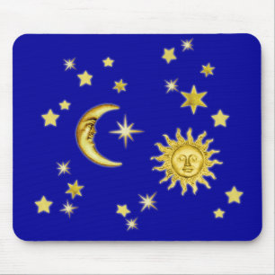 Sun, Moon & Stars Mouse Pad