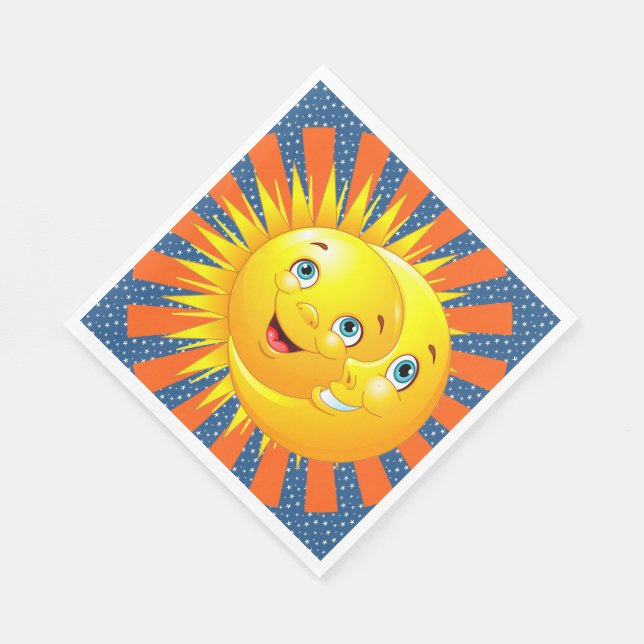 Sun Moon Stars Paper Napkins (Corner)