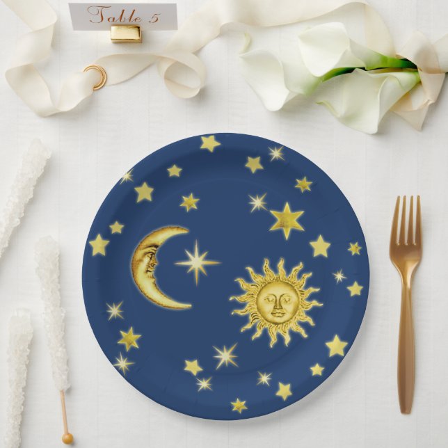 Sun, Moon & Stars   Paper Plate (Wedding)
