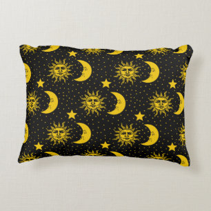 Sun Moon Stars Pattern Decorative Cushion