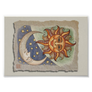 Sun Moon & Stars Photo Print