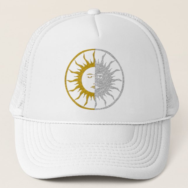SUN & MOON Symbol - gold silver Trucker Hat (Front)