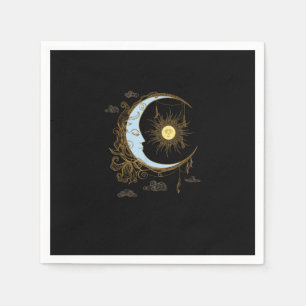 Sun Moon Vintage 90s Witch Whimsigoth Aesthetic Napkin