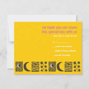 Sun Moon Water Bar Bat Mitzvah Reply Card