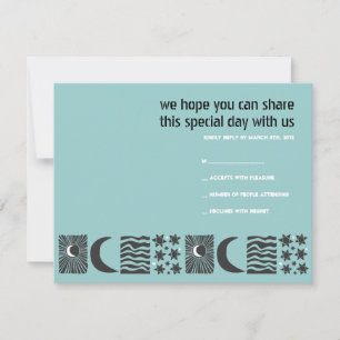 Sun Moon Water Bar Bat Mitzvah Reply Card
