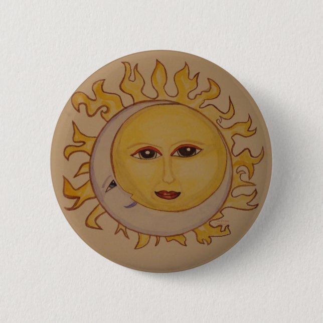 Sun Moon Watercolour Pin (Front)