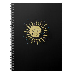 Sun Moon With 90s Witch Whimsigoth Aesthetic Notebook