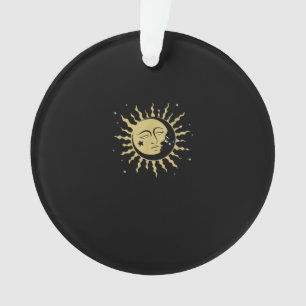 Sun Moon With 90s Witch Whimsigoth Aesthetic Ornament