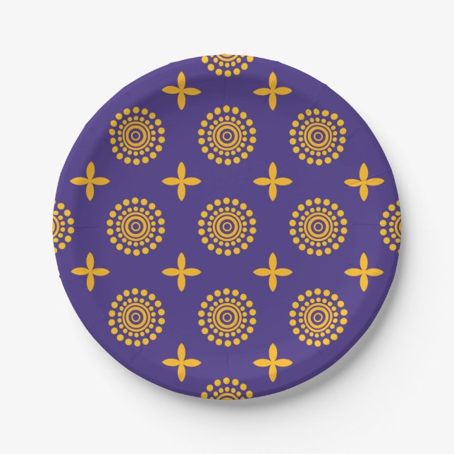 Sun Mosaic Pattern Paper Plate (Front)