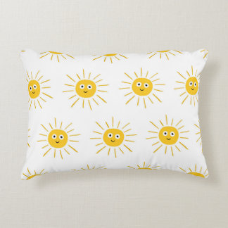 Sun motifs: vintage sketchy seamless. decorative cushion