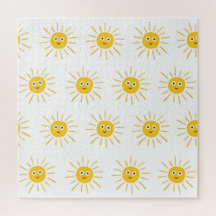 Sun motifs: vintage sketchy seamless. jigsaw puzzle