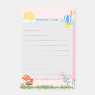 Sun Mushrooms Air Hot Balloons Post-it Notes
