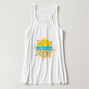Sun of a Beach Funny Cute Pun Summer Seaside Singlet