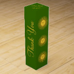 Sun of May Motif Wine Gift Box<br><div class="desc">Express your thanks with this lovely "Sun of May" radiating sun motif on a wine gift box. The text along the side as well as the text on top of the box is fully customisable and may be changed to your needs. A little history about the sun motif: The sun,...</div>