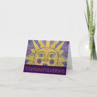 Sun on a Snowy Day Folded Greeting Card