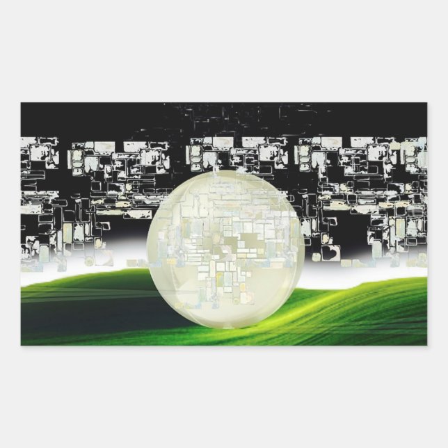 SUN ON THE MOON RECTANGULAR STICKER (Front)