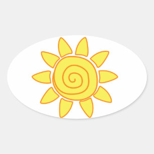 sun oval sticker