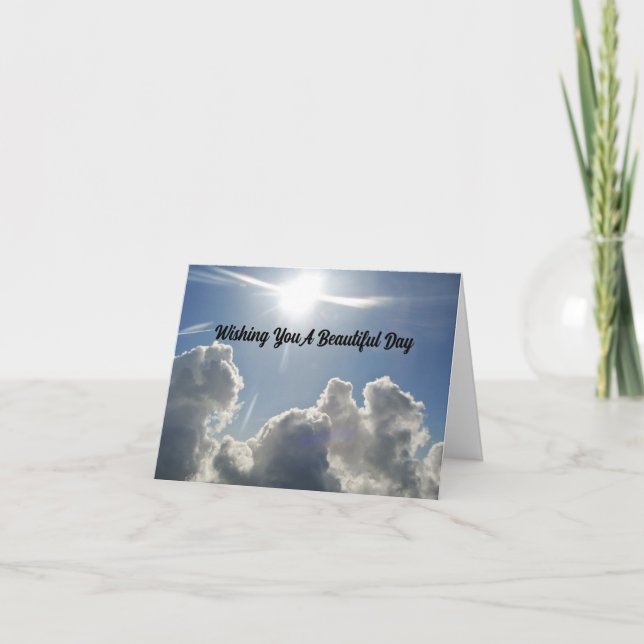 Sun Over Clouds Birthday Card (Front)