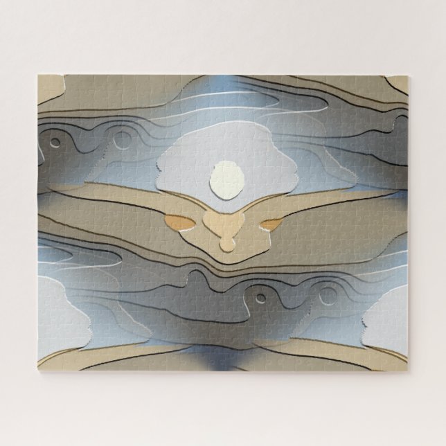 SUN OVER THE HILLS ABSTRACT  JIGSAW PUZZLE (Horizontal)