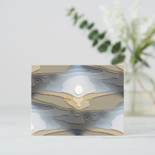 SUN OVER THE HILLS ABSTRACT POSTCARD