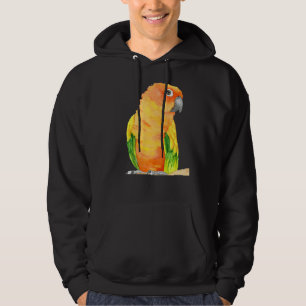 Sun Parakeet Watercolor Bird Parrot Conure Paint P Hoodie