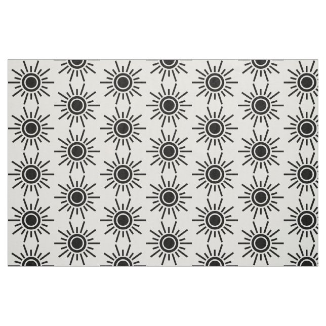 Sun Pattern 02 - Black Fabric (Fat Quarter)