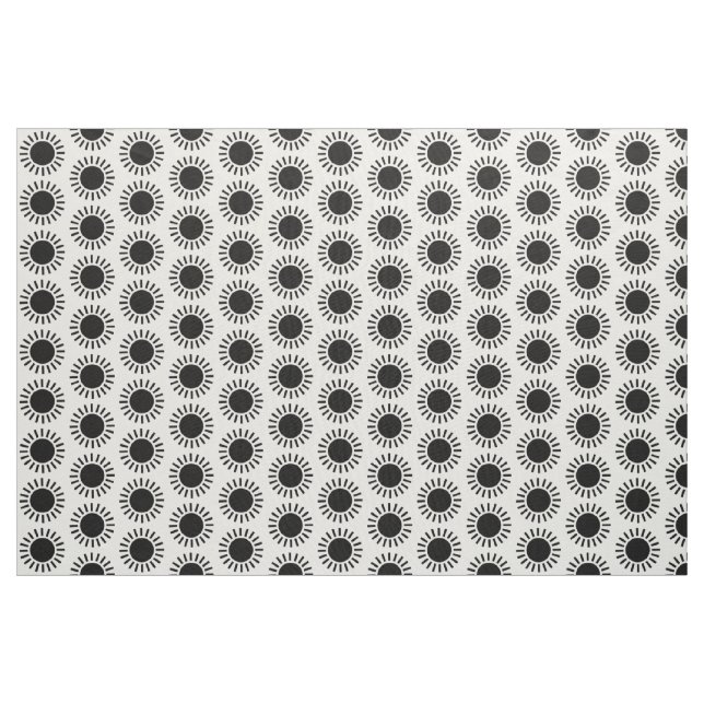 Sun Pattern - Black Fabric (Yard)