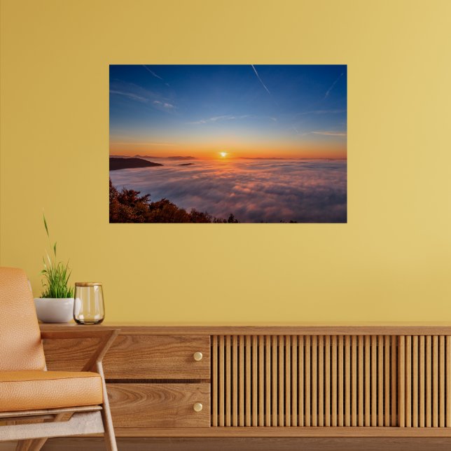 Sun peaking above clouds in the morning poster (Living Room 2)