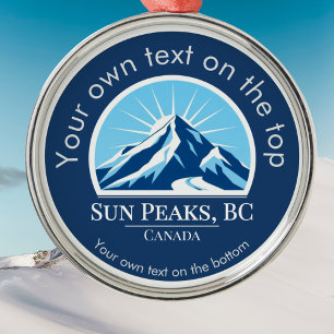 Sun Peaks British Columbia Canada medal Metal Tree Decoration