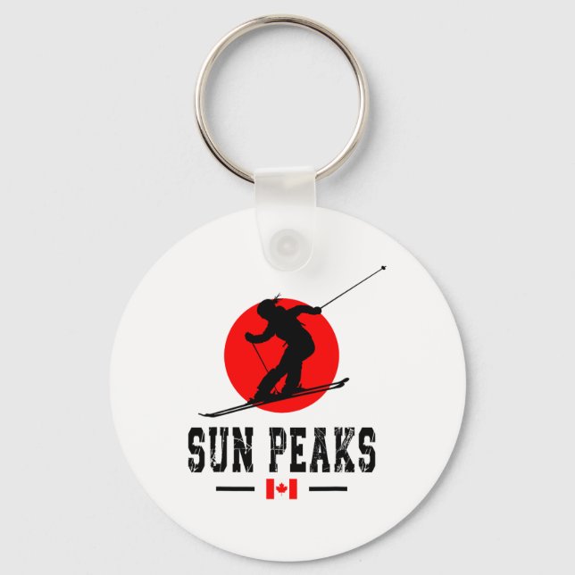 Sun Peaks Canada Ski Resort Rocky Mountains Canadi Key Ring (Front)