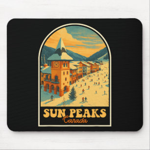 Sun Peaks Canada Vintage Design Retro Ski Village  Mouse Pad
