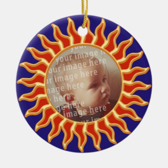Sun Photo Frame Ceramic Tree Decoration (Front)