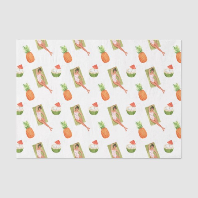 Sun Pineapple (Design 29 Yellow/Orange Series) Tissue Paper (Front)
