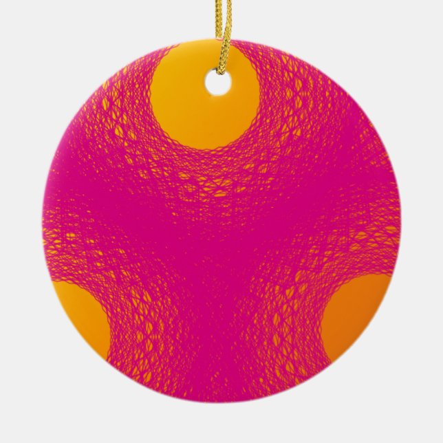 Sun radiates purple lights ceramic tree decoration (Front)