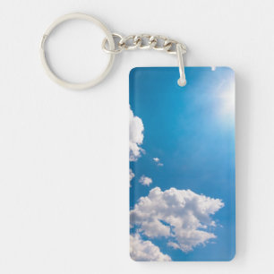 Sun Ray Burst From Behind A Cloud Key Ring