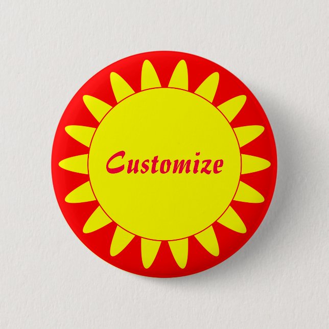 Sun Ray Template - 3 6 Cm Round Badge (Front)
