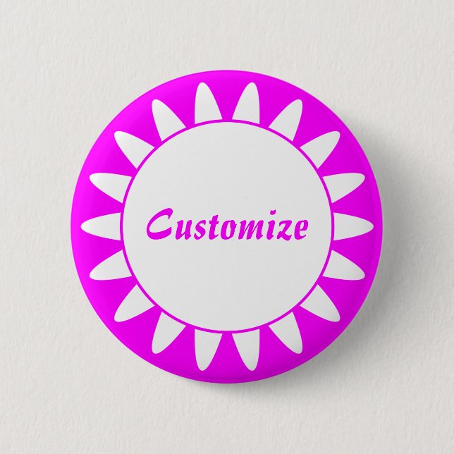 Sun Ray Template - 3 - Magenta 6 Cm Round Badge (Front)