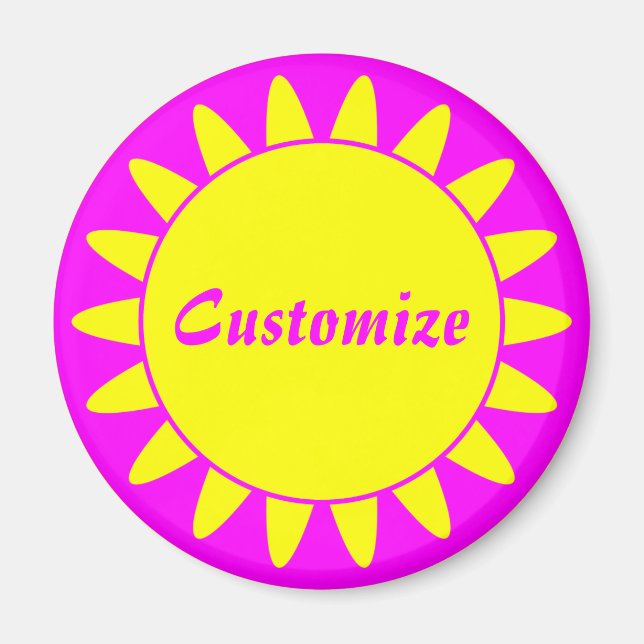 Sun Ray Template - 3 - Magenta & Yellow Magnet (Front)