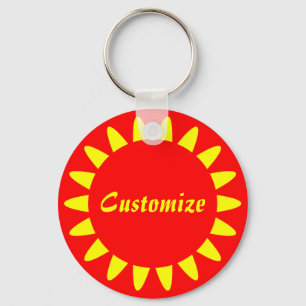 Sun Ray Template - 3 (red) Key Ring
