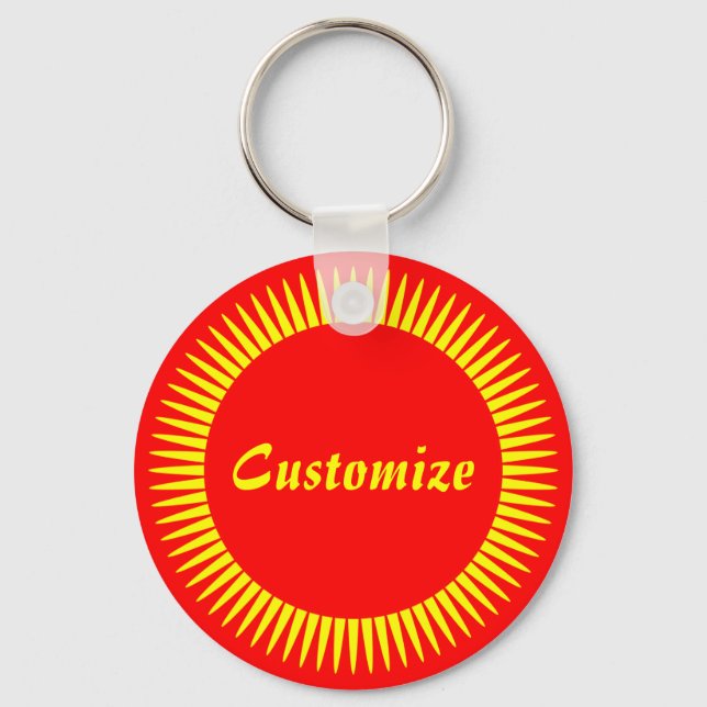 Sun Ray Template (red) Key Ring (Front)
