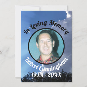 Sun Rays and Clouds Photo Memorial Card