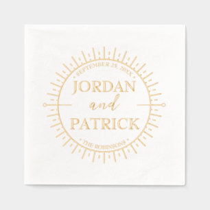 Sun Rays Celestial Personalised Wedding Napkins