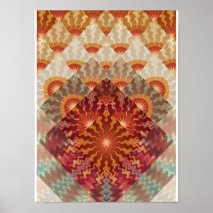 Sun Rays Fractal Design Poster